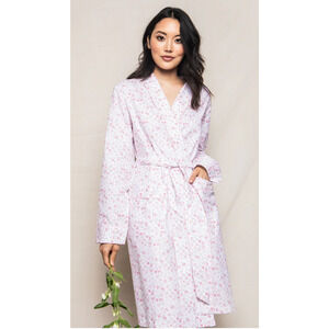 Petite Plume Women’s Robe Dorset Floral Pink Small NWT 100% Cotton Luxury Sleep
